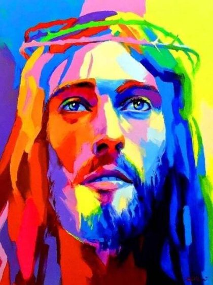 Colorful |  Jesus Christ Abstract 60x75cm(24×29.5in) Colorful Colorful