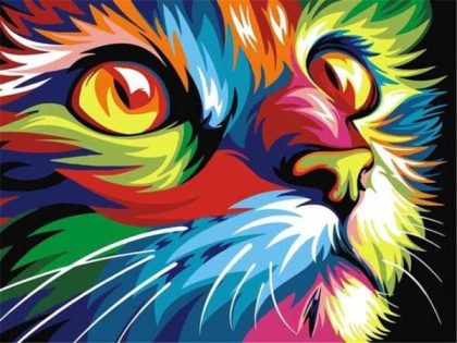 Colorful |  Neon Cat 60x75cm(24×29.5in) Colorful Colorful