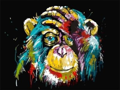 Colorful |  Neon Chimpanzee 60x75cm(24×29.5in) Colorful Colorful