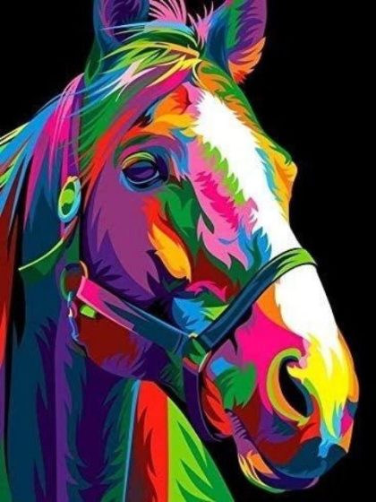 Colorful |  Neon Horse 60x75cm(24×29.5in) Colorful Colorful