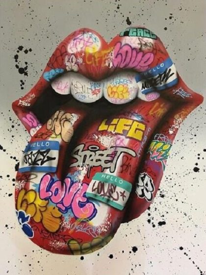 Colorful |  Tongue and Lips 60x75cm(24×29.5in) Colorful Colorful