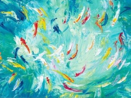 Colorful |  Whirlpool of Fishes 60x75cm(24×29.5in) Colorful Colorful