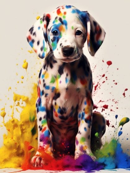 Dog |  Color Stained Dalmatian 60x75cm(24×29.5in) Animal Dog