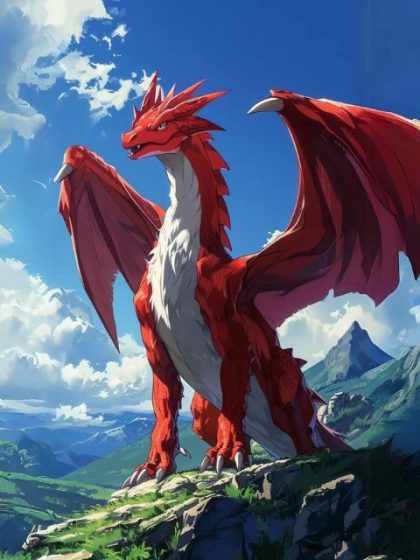 Dragon |  Anime Mountain Guardian 60x75cm(24×29.5in) Dragon Dragon