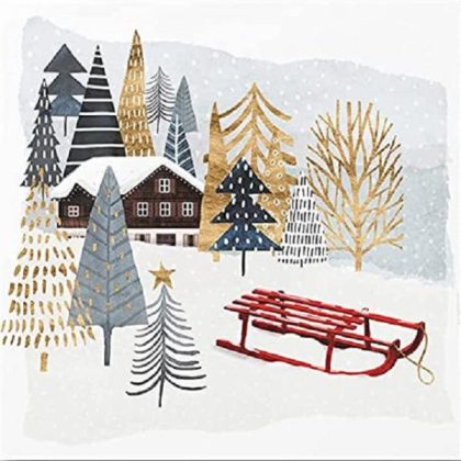 Easy Kits |  Easy Painting Winter Country 20x20cm(8x8in) Easy Kits Easy Kits