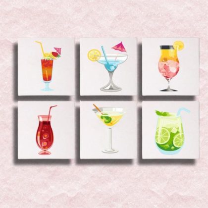 Easy Kits |  Mini Refreshing Drinks 6 Pack Paint by Numbers 15x15cm(6x6in) Easy Kits Easy Kits