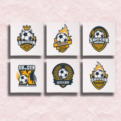 Easy Kits |  Mini Soccer Emblems 6 Pack Paint by Numbers 15x15cm(6x6in) Easy Kits Easy Kits