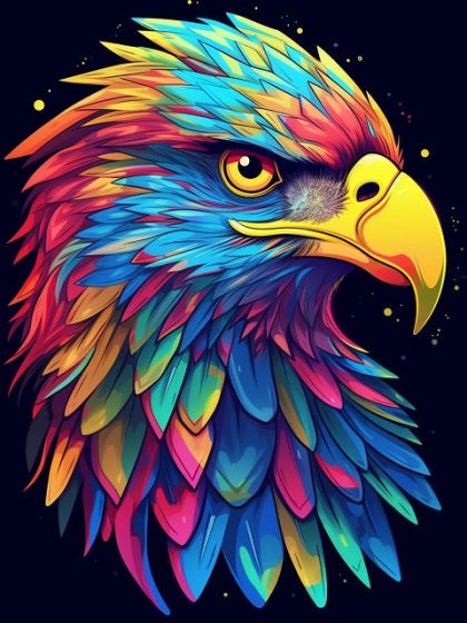 Easy Kits |  Neon Eagle 60x75cm(24×29.5in) Easy Kits Easy Kits