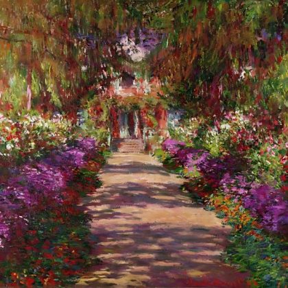 Famous Kits |  Claude Monet – Pathway in Monets Garden Giverny 60x60cm(23.5×23.5in) Famous Famous Kits