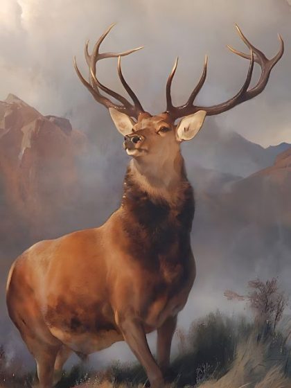 Famous Kits |  Edwin Landseer – Monarch of the Glen – Paint by Numbers Kit 60x75cm(24×29.5in) Famous Famous Kits