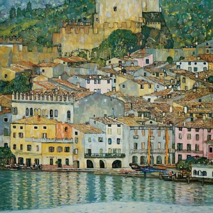 Famous Kits |  Gustav Klimt – Malcesine Lake Garda 60x60cm(23.5×23.5in) Famous Famous Kits