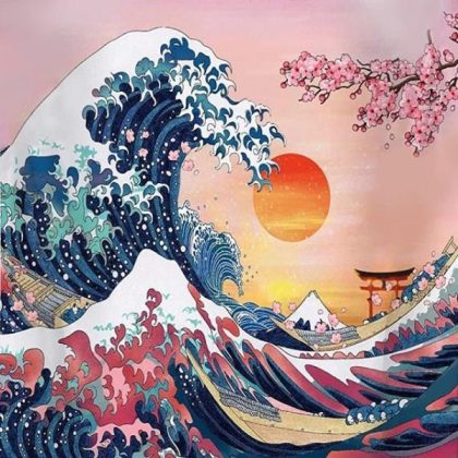 Famous Kits |  Spring Wave off Kanagawa 60x60cm(23.5×23.5in) Famous Famous Kits