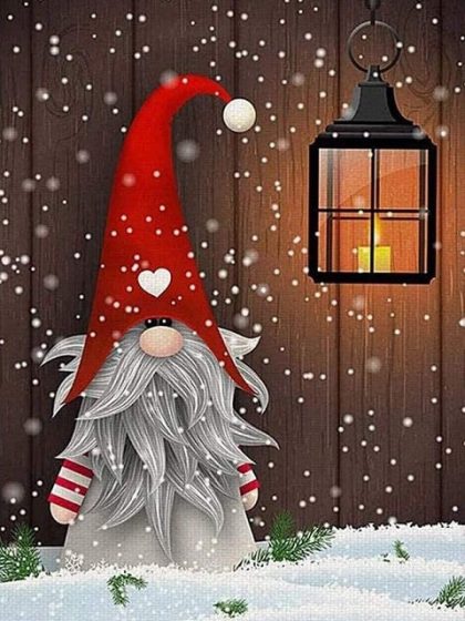 Fantasy Kits |  Christmas Gnome with Lantern 60x75cm(24×29.5in) Fantasy Fantasy Kits