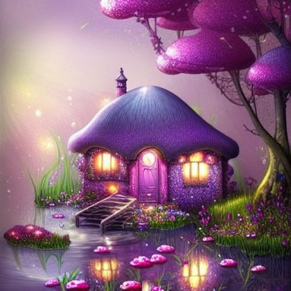 Fantasy Kits |  Fairy Hut in Mushroom Land 60x60cm(23.5×23.5in) Fantasy Fantasy Kits