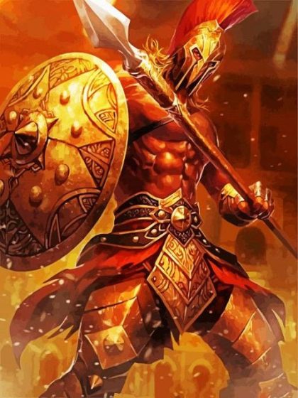 Fantasy Kits |  Gladiator with Spear 60x75cm(24×29.5in) Fantasy Fantasy Kits