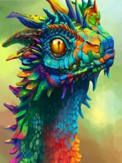 Fantasy Kits |  Neon Dragon – Paint by Numbers Kit 60x75cm(24×29.5in) Fantasy Fantasy Kits