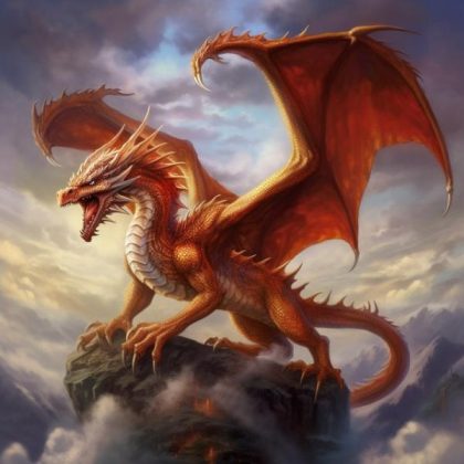 Fantasy Kits |  Red Dragon – Paint by Numbers Kit 60x60cm(23.5×23.5in) Fantasy Fantasy Kits