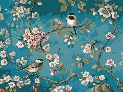 Floral Kits |  Birds in the Tree 60x75cm(24×29.5in) Floral Kits Floral Kits