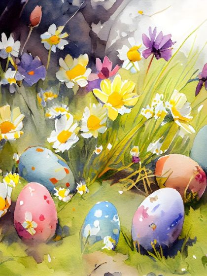 Floral Kits |  Easter Watercolor World 60x75cm(24×29.5in) Floral Kits Floral Kits