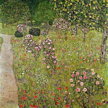 Floral Kits |  Gustav Klimt – Orchard with Roses 60x60cm(23.5×23.5in) Floral Kits Floral Kits