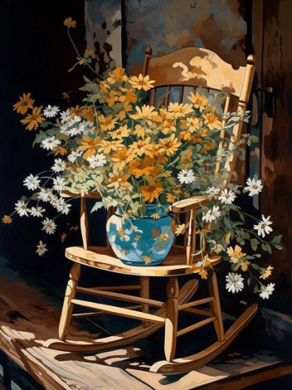 Floral Kits |  Meadow Flowers on Chair 60x75cm(24×29.5in) Floral Kits Floral Kits