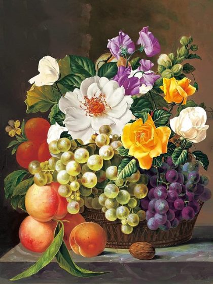 Floral Kits |  Roses and Fruits 60x75cm(24×29.5in) Floral Kits Floral Kits