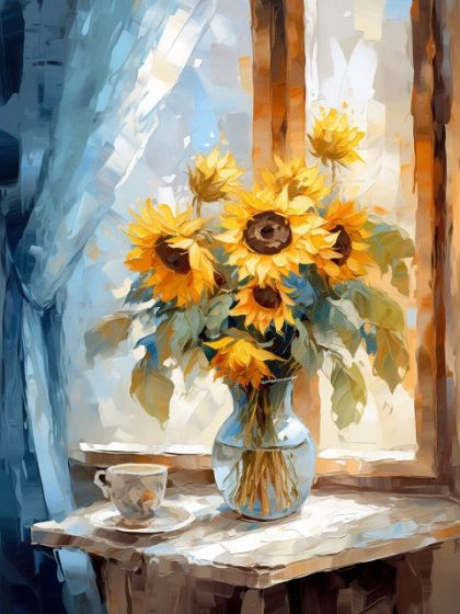 Floral Kits |  Sunlit Blooms – Paint by Numbers Kit 60x75cm(24×29.5in) Floral Kits Floral Kits