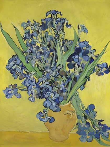 Floral Kits |  Van Gogh – Irises in Vase 60x75cm(24×29.5in) Floral Kits Floral Kits