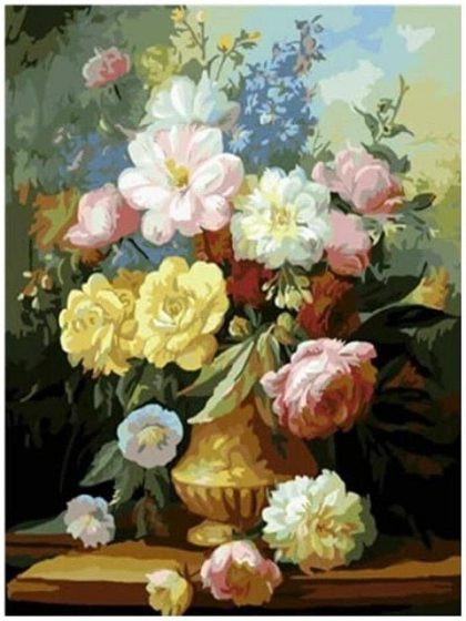 Floral Kits |  Vase with Big Flowers 60x75cm(24×29.5in) Floral Kits Floral Kits