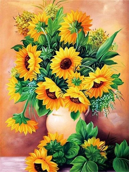 Floral Kits |  Vibrant Yellow Sunflowers – Paint by Numbers Kit 60x75cm(24×29.5in) Floral Kits Floral Kits