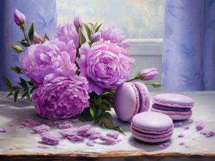 Floral Kits |  Violet Macaroons and Rose 60x75cm(24×29.5in) Floral Kits Floral Kits