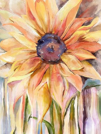 Floral Kits |  Watercolor Sunflower – Paint by Numbers Kit 60x75cm(24×29.5in) Floral Kits Floral Kits