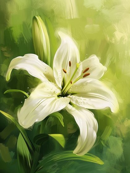 Floral Kits |  White Lilies 60x75cm(24×29.5in) Floral Kits Floral Kits