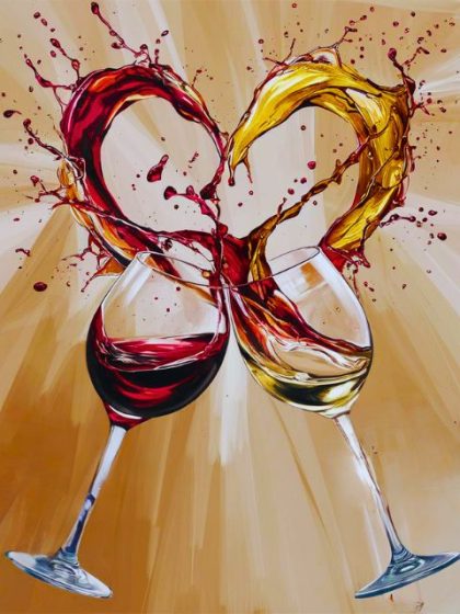 Food and Drinks |  Red Loves White Wine 60x75cm(24×29.5in) Food & Drinks Food & Drinks