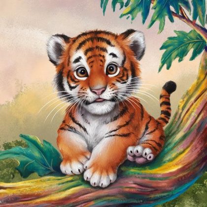 For Children |  Baby Tiger 20x20cm(8x8in) Simple For Children