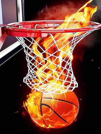 For Children |  Basketball on Fire 60x75cm(24×29.5in) For Children For Children