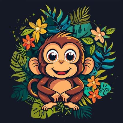 For Children |  Cheeky Monkey 20x20cm(8x8in) For Children For Children