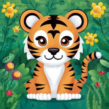 For Children |  Little Tiger 20x20cm(8x8in) For Children For Children