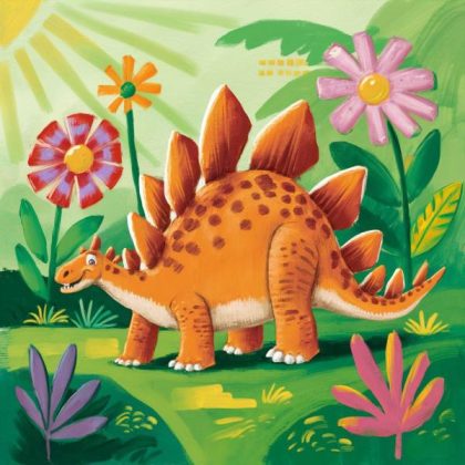 For Children |  Orange Stegosaurus 20x20cm(8x8in) For Children For Children