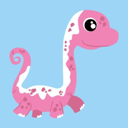 For Children |  Pink Dino 20x20cm(8x8in) For Children For Children