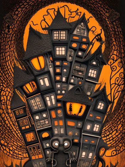 Halloween |  Haunted Moonlit Manor 60x75cm(24×29.5in) Halloween Halloween