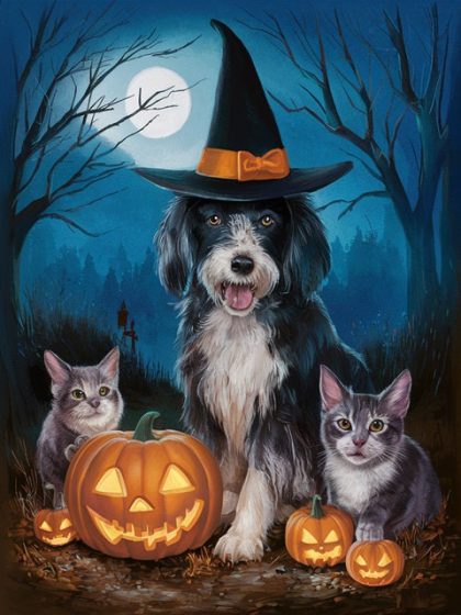 Halloween |  Little Dogs and Cats 60x75cm(24×29.5in) Halloween Halloween