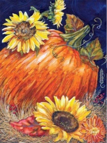 Halloween |  Pumpkin and Sunflowers – Paint by Numbers Kit 60x75cm(24×29.5in) Halloween Halloween