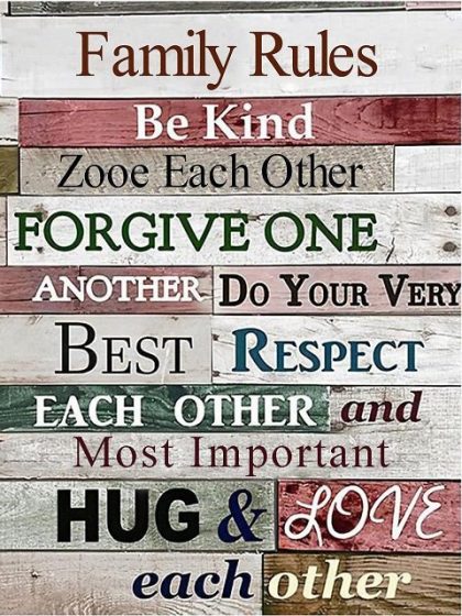 Inspirational Quotes |  Family Rules 60x75cm(24×29.5in) Inspirational Quotes Inspirational Quotes