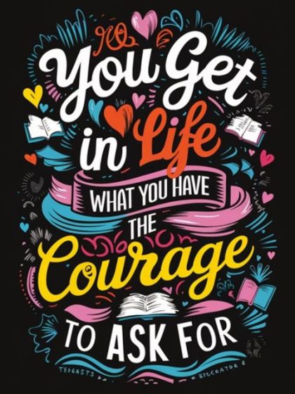 Inspirational Quotes |  Quote of Courage 60x75cm(24×29.5in) Inspirational Quotes Inspirational Quotes