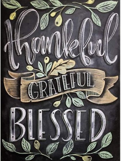 Inspirational Quotes |  Thankful Grateful Blessed 60x75cm(24×29.5in) Inspirational Quotes Inspirational Quotes