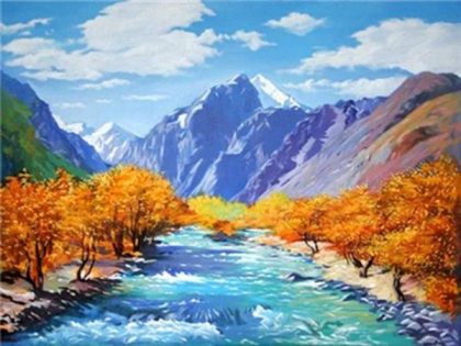 Landscape |  Autumn by the River – Paint by Numbers Kit 60x75cm(24×29.5in) Landscape Landscape