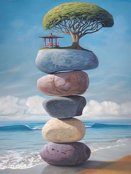 Landscape |  Baobab on Rocks 60x75cm(24×29.5in) Landscape Landscape