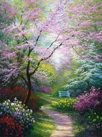 Landscape |  Blossom Park – Paint by Numbers Kit 60x75cm(24×29.5in) Landscape Landscape