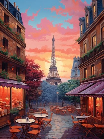 Landscape |  Café de Paris 60x75cm(24×29.5in) Landscape Landscape